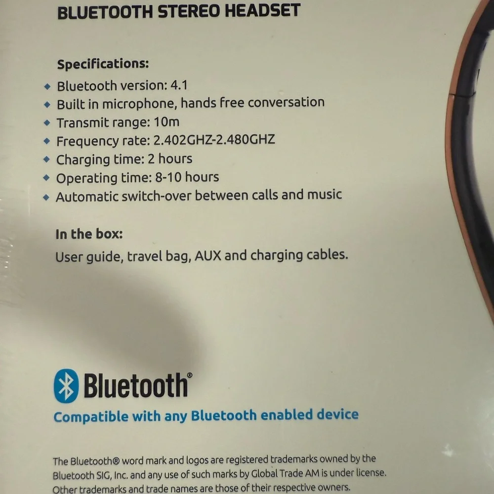 Bluetooth Stereo Headset - Pink